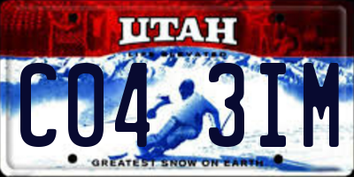 UT license plate C043IM