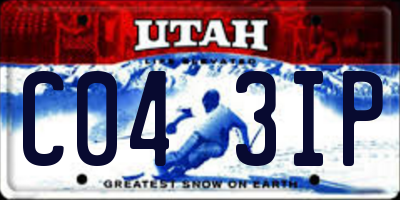 UT license plate C043IP