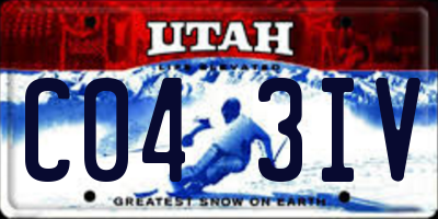 UT license plate C043IV