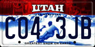 UT license plate C043JB