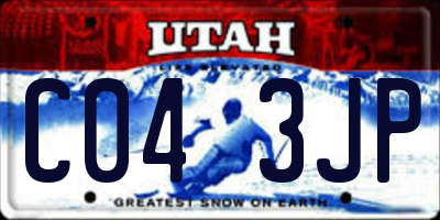 UT license plate C043JP