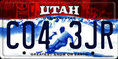 UT license plate C043JR