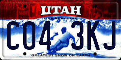 UT license plate C043KJ