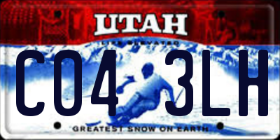 UT license plate C043LH