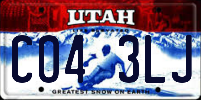 UT license plate C043LJ