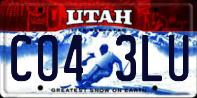UT license plate C043LU