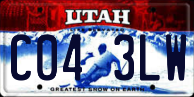UT license plate C043LW
