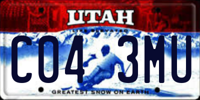 UT license plate C043MU