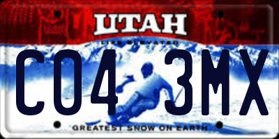UT license plate C043MX