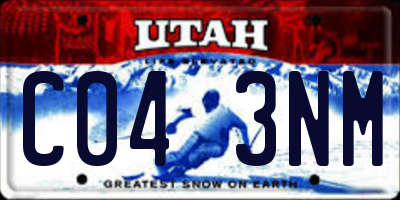UT license plate C043NM