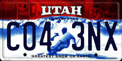 UT license plate C043NX