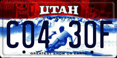 UT license plate C043OF
