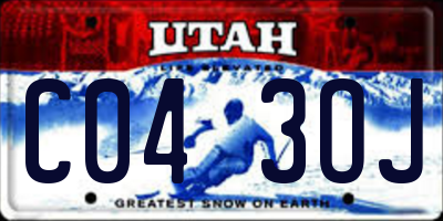 UT license plate C043OJ