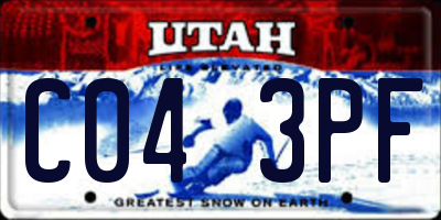 UT license plate C043PF