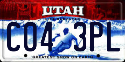 UT license plate C043PL