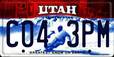 UT license plate C043PM