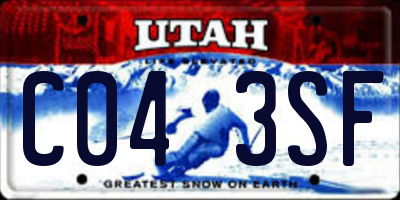 UT license plate C043SF
