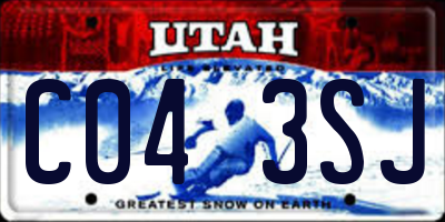 UT license plate C043SJ