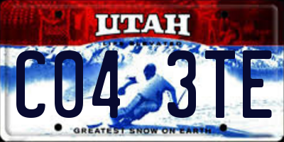 UT license plate C043TE
