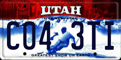 UT license plate C043TI
