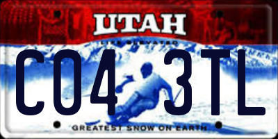 UT license plate C043TL