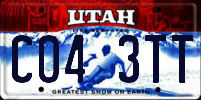 UT license plate C043TT