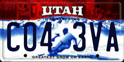 UT license plate C043VA