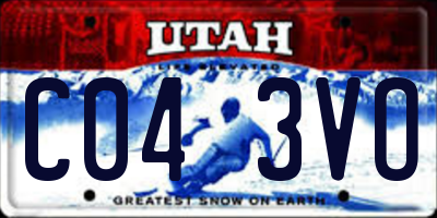 UT license plate C043VO