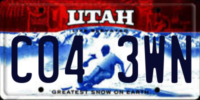 UT license plate C043WN