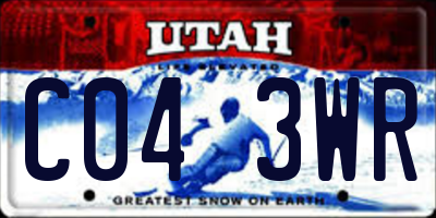 UT license plate C043WR