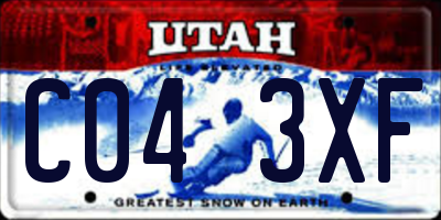 UT license plate C043XF