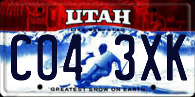 UT license plate C043XK