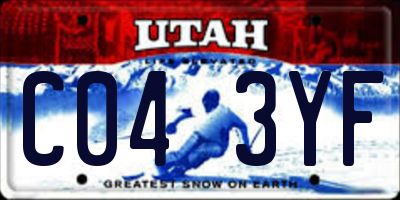 UT license plate C043YF