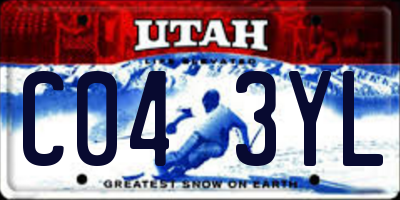UT license plate C043YL