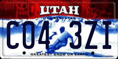 UT license plate C043ZI