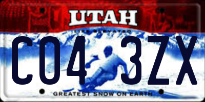 UT license plate C043ZX