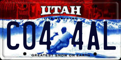 UT license plate C044AL