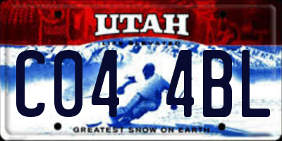 UT license plate C044BL