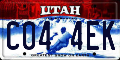 UT license plate C044EK