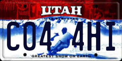 UT license plate C044HI