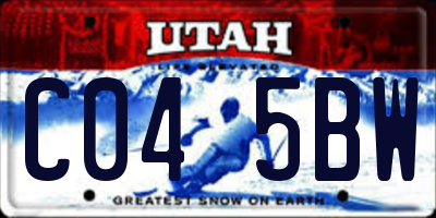 UT license plate C045BW