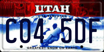 UT license plate C045DF