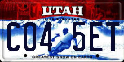 UT license plate C045ET