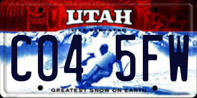 UT license plate C045FW