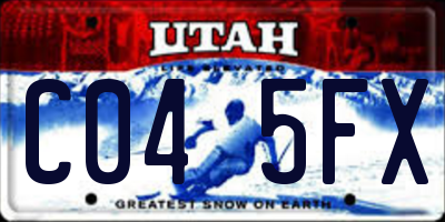 UT license plate C045FX