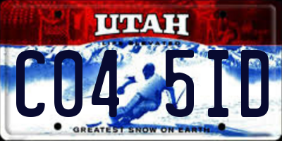UT license plate C045ID