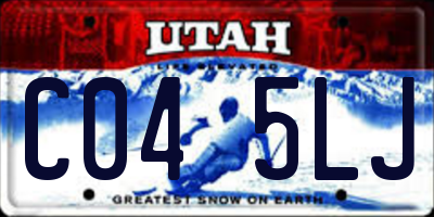UT license plate C045LJ