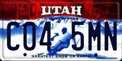 UT license plate C045MN