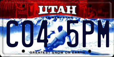 UT license plate C045PM