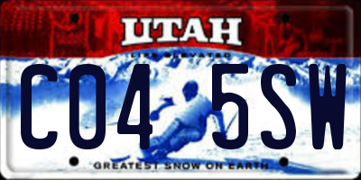 UT license plate C045SW